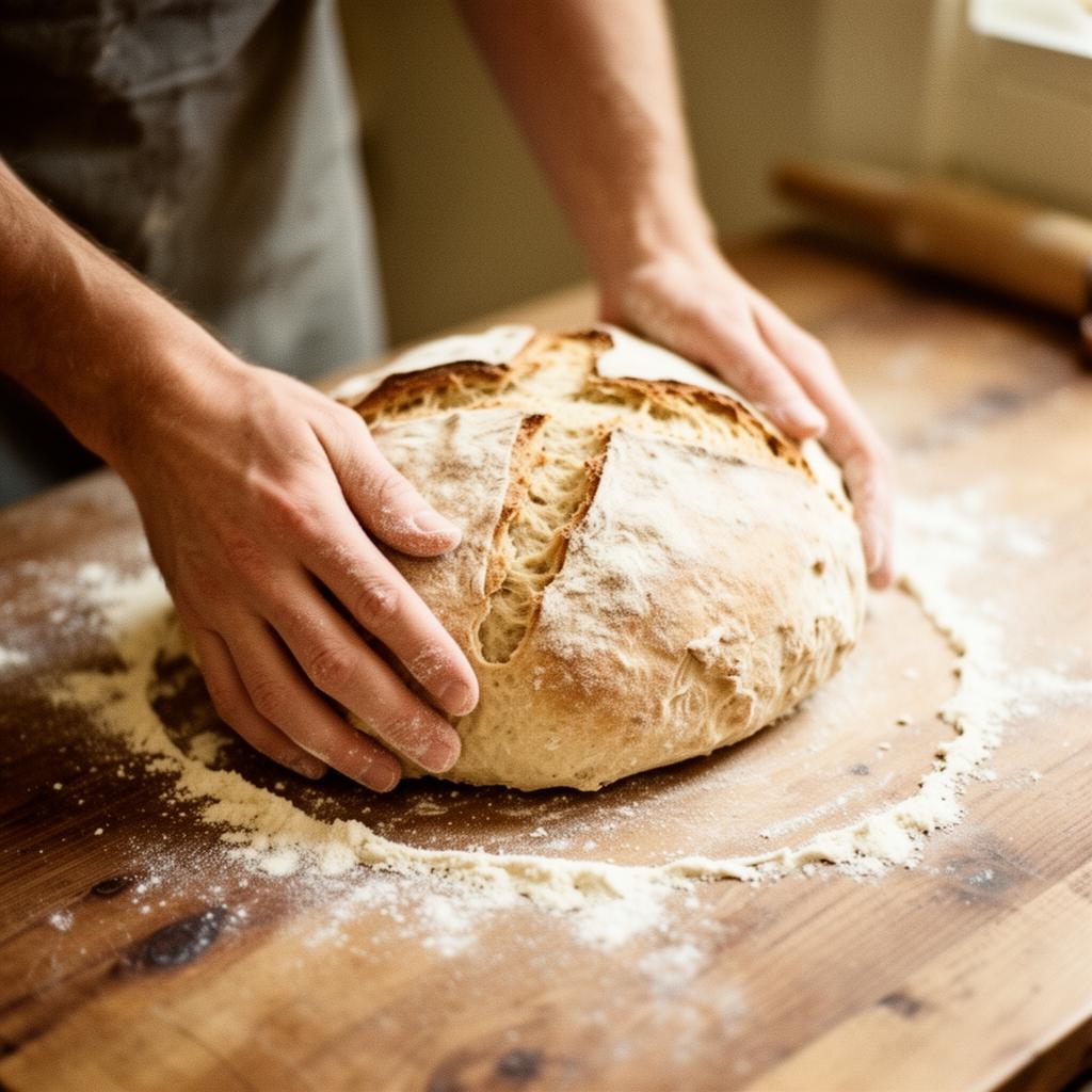 Baker shaping bread